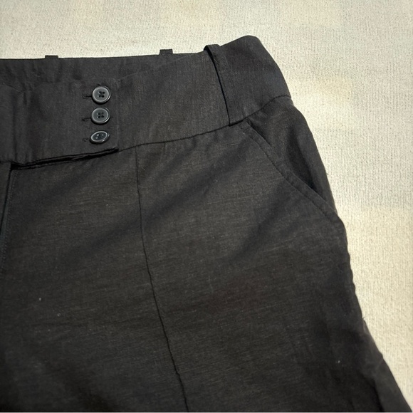 Dalia Collection Linen Blend Black Career Wear Pants Pockets‎ Wide Leg Women Sz6 - Picture 4 of 10